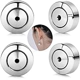 Earring Backs for Droopy Ears,4PCS Dics Earring Backs for Studs, Heavy Earrings, Secure Pierced Earring Replacements in White Gold, Large Heavy Earring Support Backs
