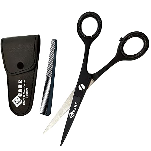 YSCARE Bartschere Haarschere Schnurrbartschere Premium Friseurschere Extra Scharfe Haarschneide Friseurschere Edelstahl (4.5") Cover