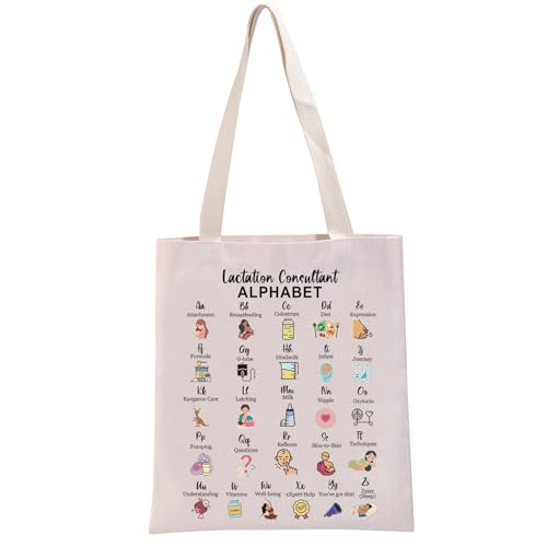 G2TUP Lactation Counselor Educator Thank You Gift Alphabet Tote Bag (Lactation Consultant Alphabet TB)