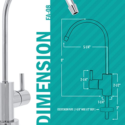 Metpure Euro Reverse Osmosis Drinking Water Non Air Gap Ro Faucet Filtration System Water Dispenser Spout (Brushed Nickel) With Drinking Water Faucet Wrench Ro-Fw148 #TOP7