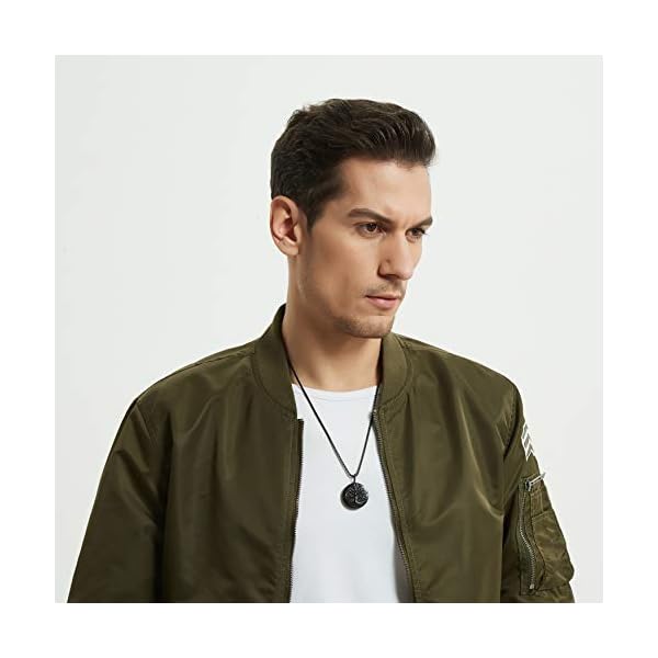 COAI Tree of Life Healing Crystal Black Obsidian Necklace Stainless Steel Box Chain 60cm - Image 3