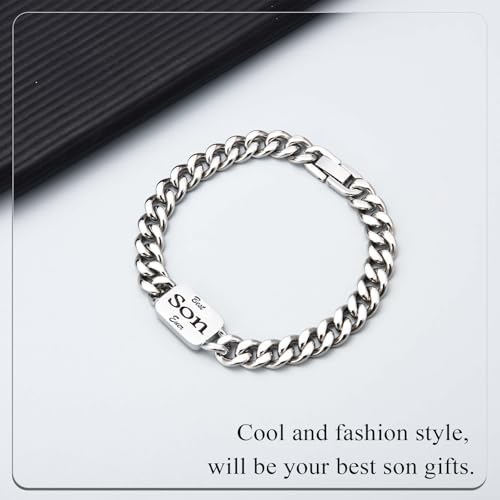 Cuban Bracelet Stainless Steel Bracelet Gifts for Son Grandson Nephew Brother Dad Husband Uncle Grandpa Boyfriend, Easter Graduation Christmas Valentines Fathers Day Birthday Gifts for Boys Him Men2