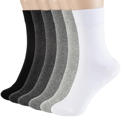 Image of Ndoobiy Womens Socks for Women Crew Ankle Long Cotton 6 Pairs