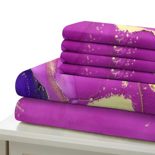 Linge de lit hypoallergénique fleurs violettes contre les allergies