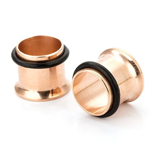 Cabbe 18Pcs Ear Tunnels Stretching Kit 14G-00G Gauges Stainless Steel Single Flared Set Expanders For Women Men Body Piercing Jewelry (Rosegold Tone) #TOP5
