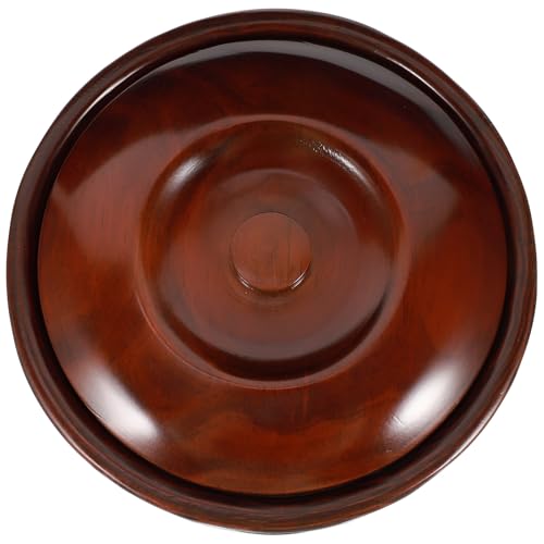 VINTORKY Frutero de Madera con Tapa Estilo Retro, Tazón de Bocadillos Ligero y Fácil de Limpiar para Frutas y Alimentos en Casa o Tienda, Color Café Redondo