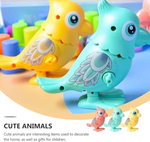 Image of acrown Cute Animal Toys for Kids Sensory Worm Animal Wind up Colorful Toy Insect Figurines for Boys and Girls Multicolor (Parrot)