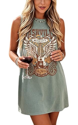Image of Sun Salt Sand Coconut Tree Tank Mini Dress for Women Sleeveless Beach Praty Shirts Summer Vacation Short Mini Dresses