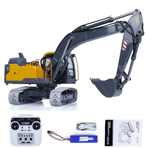 wheelfun 1:14 Double E RC Excavator Model for E010 EC160E Full Alloy Metal RC Engineering Digger Vehicle Motor ESC Servo Light
