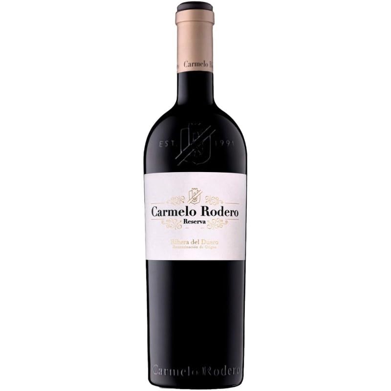 Carmelo Rodero Reserva, vino tinto español de crianza con Tempranillo y Cabernet Sauvignon, ideal para disfrutar cuerpo, complejidad y elegancia en cada copa.| 1 botella