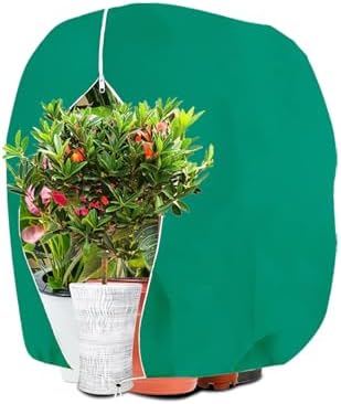Kimgull 1 Stück Winterschutz für Pflanzen Frostschutz Schutzhülle Winterschutz Kübelpflanzensack mit Zugband, Wiederverwendbar Winter Pflanzenschutzsack Atmungsaktiv Reißfest 120X1