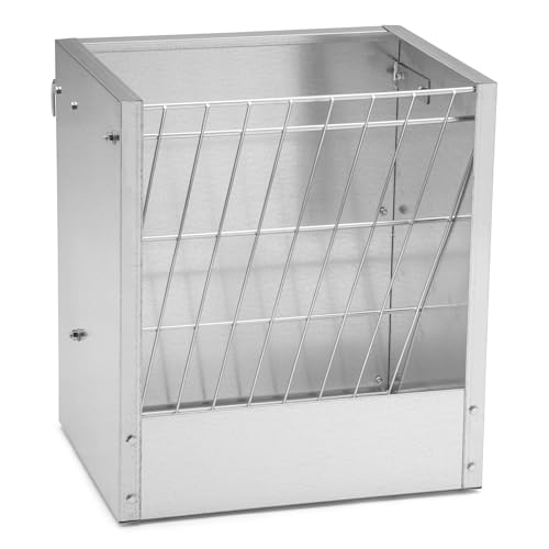 Agrarzone Heuraufe Pferd und Schafe 37 x 47 x 52 cm - Robuste Futterraufe aus Metall - Abnehmbarer Futtertrog für Weidetiere