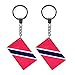 QQSD Trinidad and Tobago Flag Keychain Key Ring (2 Pack)