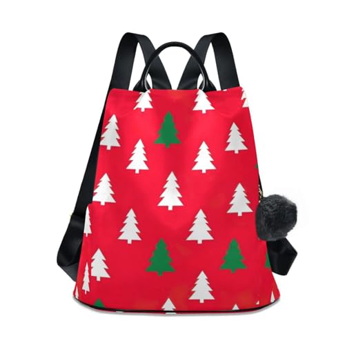Sac à dos femme arbres de Noël blanc vert rouge pour vos sorties festives d'hiver