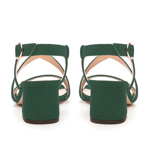 Womens Sandals, Square Open Toe Low Chunky Heels, Adjustable Strap Buckle Fashion Solid Sandal4