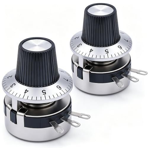 Image of TWTADE / 2pcs Single Turn Rotary Carbon Linear Variable Potentiometer + 2pcs Knob ,WTH118-2W 220K Ohm