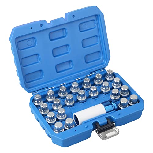DAYUAN 23pcs Wheel Lock Lug Nut Remover Kit Wheel Anti-Theft Screw Removal Key Socket Set with Adapter Compatible with VW Audi