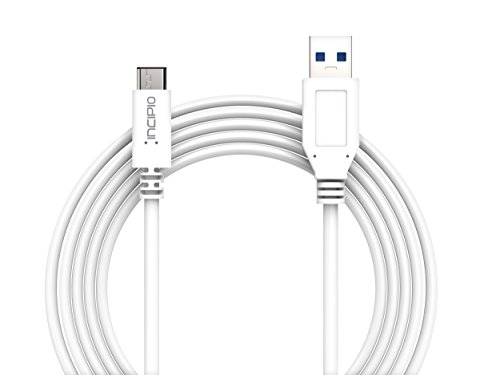 Incipio USB-C Cable, [Tangle Free] USB-C to 3.1 USB-A Charge & Sync Cable - White