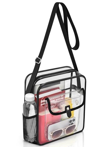 Image of SPODEARS Clear Crossbody Bag for Stadium, Concert, Festival & More - Adjustable Shoulder Strap & Bottle Holder