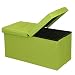Otto & Ben 30" Storage Ottoman - Folding Toy Box Chest with SMART LIFT Top, Upholstered Tufted Ottomans Bench Foot Rest for Bedroom, Lime Green