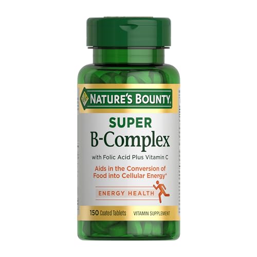 Nature's Bounty Super B Complex Vitamins with Vitamin C & Folic Acid, Vitamins for Immune & Cellular Energy Support, 150 Tablets
