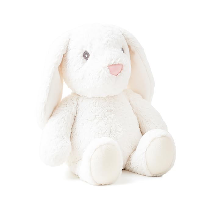 Brambleton Bears "Poppy the Bunny Plush Toy – 23cm Soft Cuddly Rabbit Teddy, Available in White, Pink, Blue, Grey & Brown, Cute Stuffed Animal Gift for Kids, Babies & Nursery Decor (White)