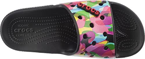 Crocs Unisex Classic Graphic Slide Sandals, Black/Multi, Numeric_12 US Men | Image 4