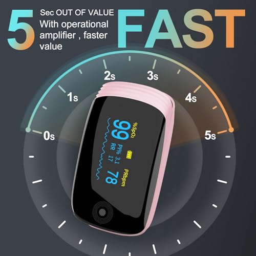 Pulse oximeter fingertip, Oxygen Monitor fingertip Rechargeable, Oxygen Meter Finger Pulse Oximeter for Over-The-Counter Use - Precision Rapid Oximeter SpO2 Readings Outdoor Sports Home-OTC - Pink - Image 3