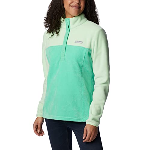 Image of Columbia Womens Benton Springs Half Snap II Pull Over Fleece Jacket, Dark Stone /Canoe /Vintage Blue, 3X