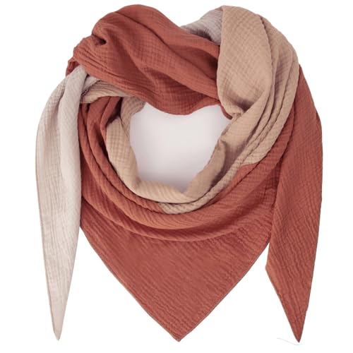 Gloop Damen XXL Strick Dreieck Schal Halstuch Baumwolle Dreieckstuch Musselin Schal ohne Kratze an Haut Made in Italy