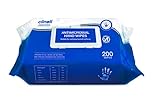 Clinell Antimicrobial Hand Wipes - Pack of 1 - 200 Wipes - Antibacterial, Suitable for Hands and Surfaces - Dermatologically Tested, Kills 99.99% of Germs