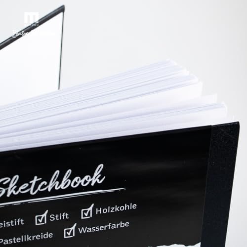 Premium Skizzenbuch A3-100 Seiten, 200 g/m² Papier - Perfekt für Künstler & Designer - Ideal für Skizzen, Zeichnungen & Notizen - Robustes Hardcover mit elastischem Verschluss
