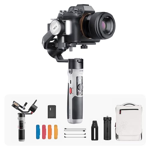 Image of Zhiyun Crane M2S Combo Gimbal Stabilizer for Cameras, Built-in Fill Light, Bluetooth Control, Vertical Shooting, Compatible with Mirrorless Cameras, Smartphones & Action Cameras
