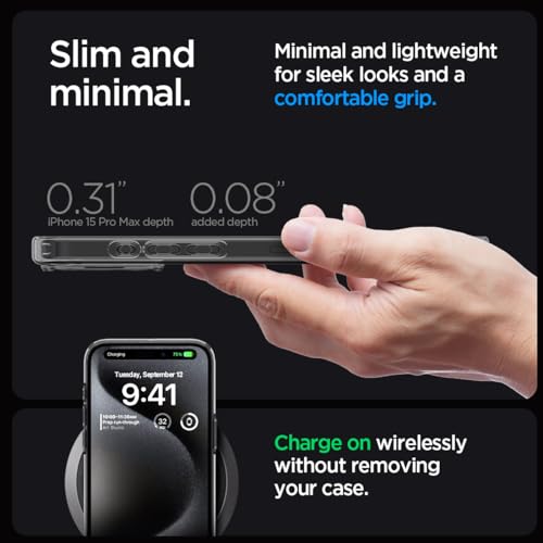 Image of Spigen Ultra Hybrid Back Cover Case for iPhone 15 Pro Max, Durable Hybrid Structure, Air Cushion Technology - PC+TPU | Abyss Green