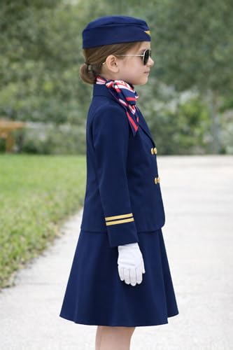 Disfraz de auxiliar de vuelo para niñas con accesorios miniatura 3