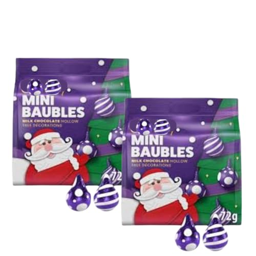 Amamitrade Thank you Sticker Made For Cadburys Milk Chocolate Tree Decorations Baubles 72g (Pack of 2) - Xmas Stocking Filler Kids Adults - Vegetarian