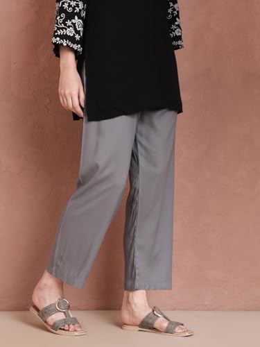 Image of TWIN BIRDS Women Viscose Kurti Pants | Straight Fit Ethnic Daily Trousers