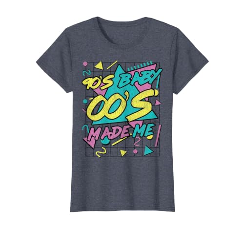 90's Baby 00's Made Me 1990s Vibes 90s Culture T-Shirt, Women, Heather Blue, XX-Large