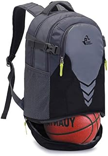 Bseash 35L Basketball Backpack with Bottom Ball Compartment, Sports Equipment Gym Bag for Youth Boys Girls Basketball Soccer