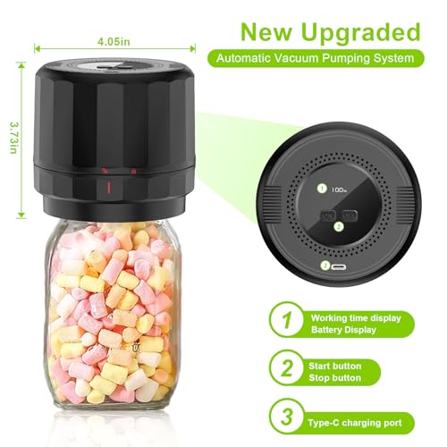 image for UNERVER M11 Electric Mason Jar Vacuum Sealer Kit - with Wide and Regul