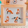 DOODLREAM 7 Styles Foxes Stencils for Painting, 11.69"x8.27" Reusable Stencil Drawing Templates, Forest Animal DIY Craft Paint Templates for Wall Home Decor Wood Burning Canvas Journal Card #3