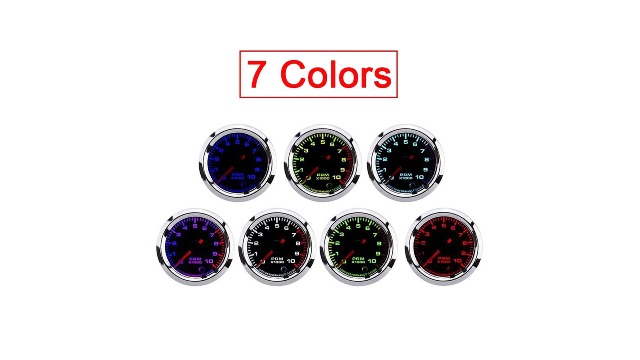 Amazon.co.jp: KIMISS タコメーター 0-10000回転/分 52mm 2インチ 7色