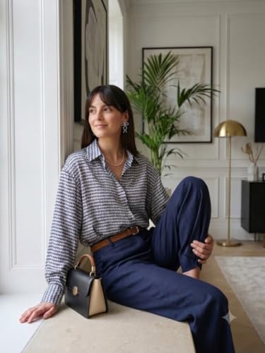 Image of OOMPH! Women's Printed Shirt | Full Sleeves | Collared Neck | Curved Hem | Casual Shirt for Women