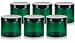 Green 16 oz PET Plastic (BPA Free) Large Refillable Jar - (6 pack) + Labels
