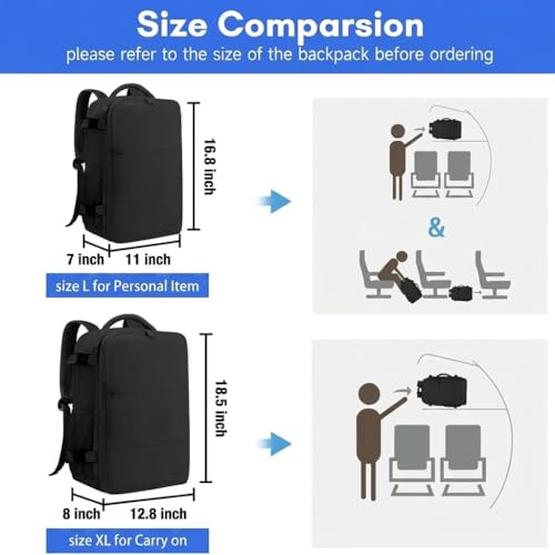 Image of Taygeer Travel Backpack for Men Women, Carry On Backpack with Shoe Pouch | TSA 17.3inch Laptop Mochila Flight Approved, Nurse Bag Casual Daypack for Weekender Business Hiking,Black