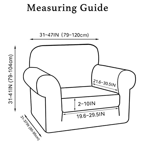 2 Piece Chair Covers Chair Slipcovers For Living Room Armchair Sofa Covers Chair Couch Cover With Arms Washable Furniture Protector For Chairs Feature Thick Jacquard Fabric (Chair, Bronze Green) #TOP1