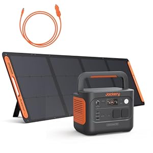 Jackery E1000 v2 Tragbare Powerstation mit 200W Solarpanel, 1070Wh LiFePO4 Solargenerator mit DC8020 Kfz-Ladekabel, 1 Std. Schnellladung, LFP Powerstation für Outdoor Camping, Wohnmobil