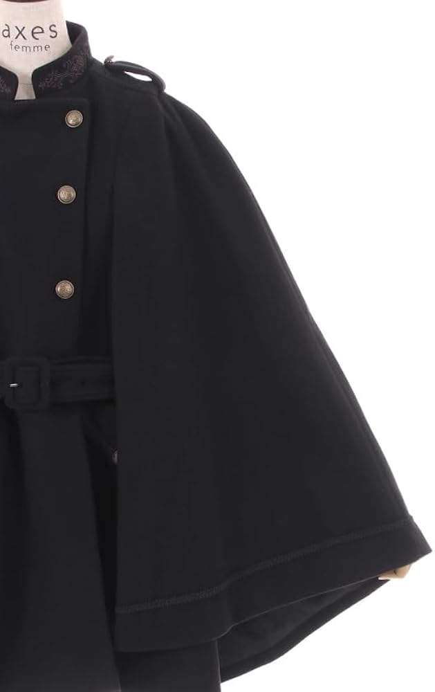 Amazon | [アクシーズファム] ダブルボタンケープコート TS441X45 黒 F