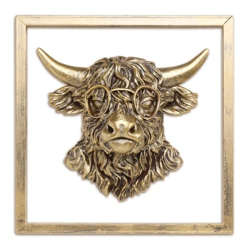 Animal Heads Wall Decor - Resin Wall Sculpture with Metal Frame