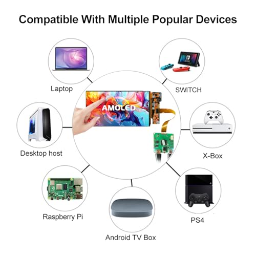 Image of wisecoco AMOLED Display 7 Inch FHD 90Hz High Refresh Rate 850 Nits High Brightness IPS Touch Panel for Raspberry Pi 5 /4 Laptop Camera Switch PS4 /5 Gaming Display DIY Screen